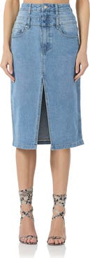 AFRM Maison Double Waist Denim Skirt