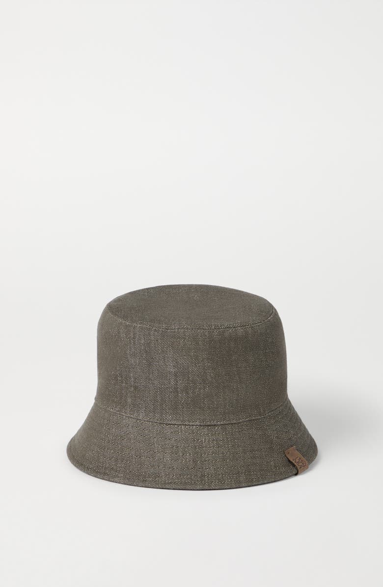 Brunello Cucinelli Bucket hat with logo, Alternate, color, Green