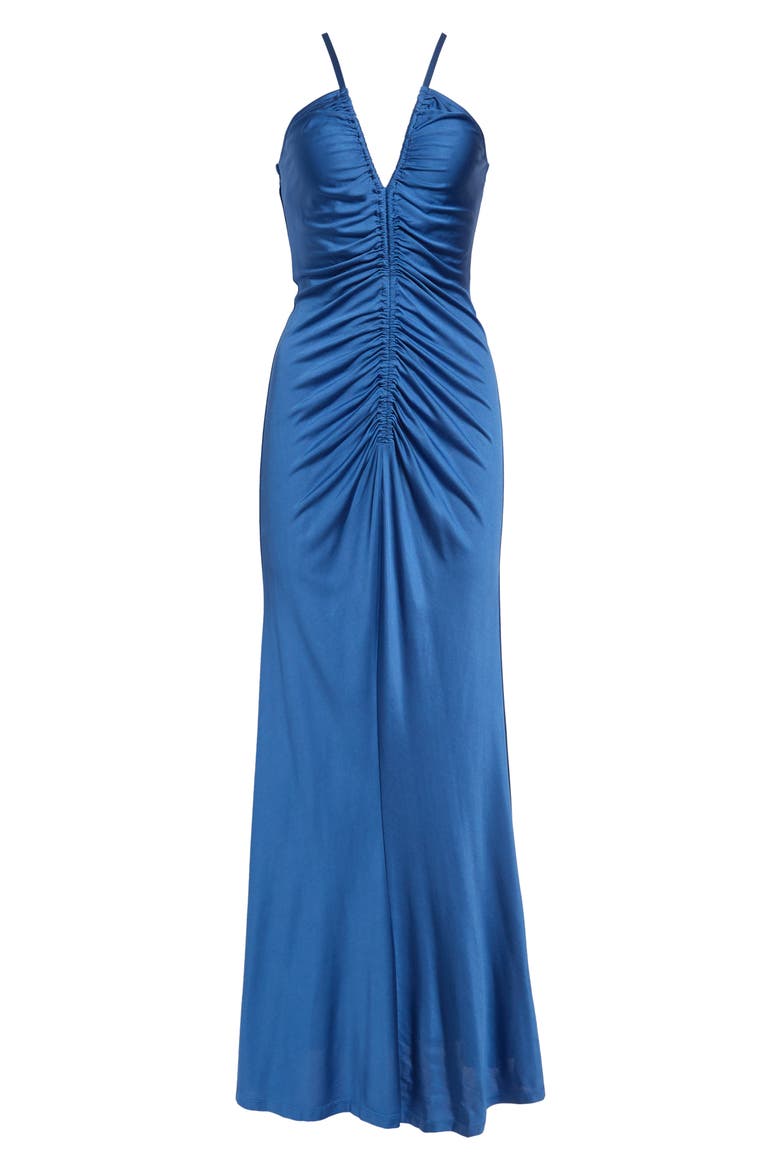 Gillian Center Ruched Jersey Dress, Alternate, color, DUSK BLUE