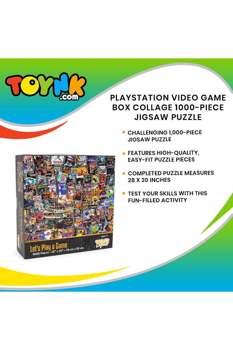 PlayStation Video Game Box Collage 1000-Piece Jigsaw Puzzle, Alternate, color, Multi-Color