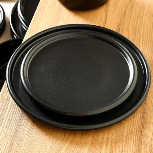 Stone Lain Eden Stoneware 4-piece Dinner Plate Set In Black