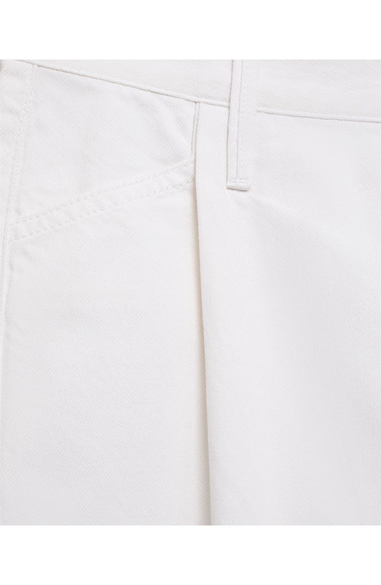 MANGO Pleat Front Raw Hem Denim Cutoff Shorts, Alternate, color, White