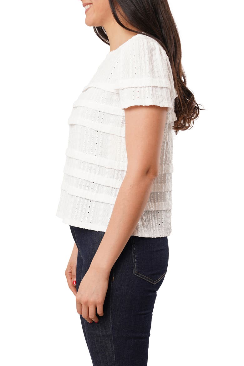 Eyelet Ruffle Top, Alternate, color, WHITE
