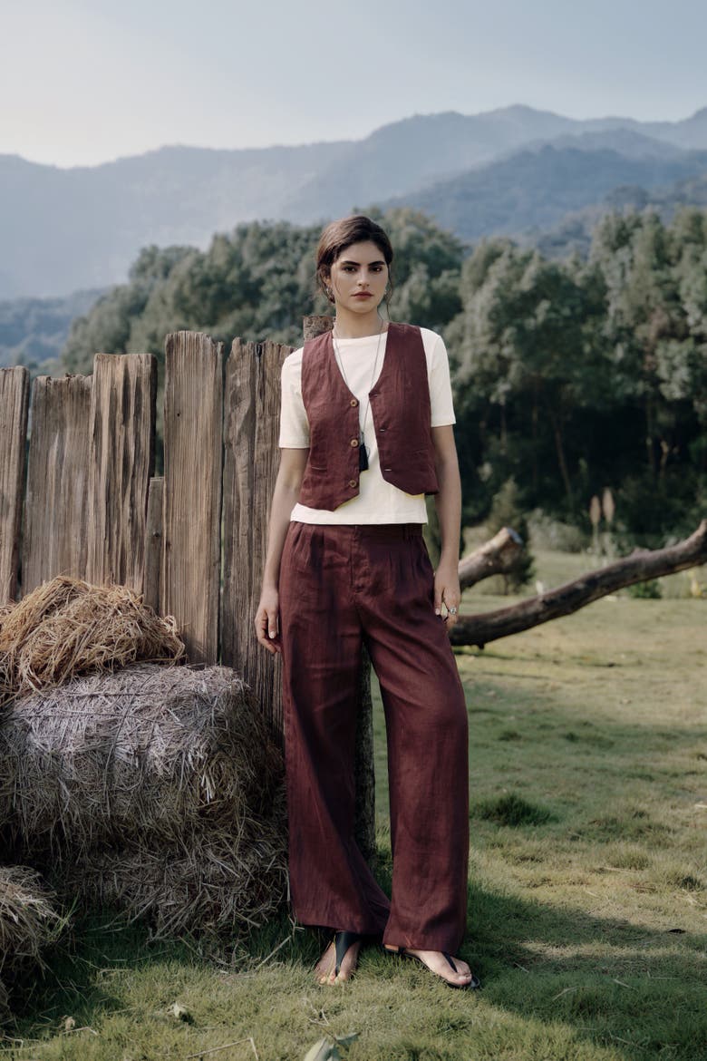 Hemp High Rise Pants, Alternate, color, espresso