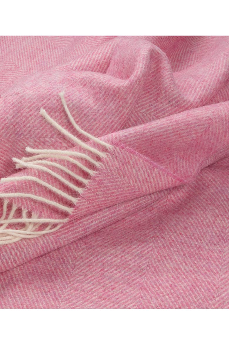 Southampton Home Shetland Lambswool Herringbone Throw, Alternate, color, Light Pink