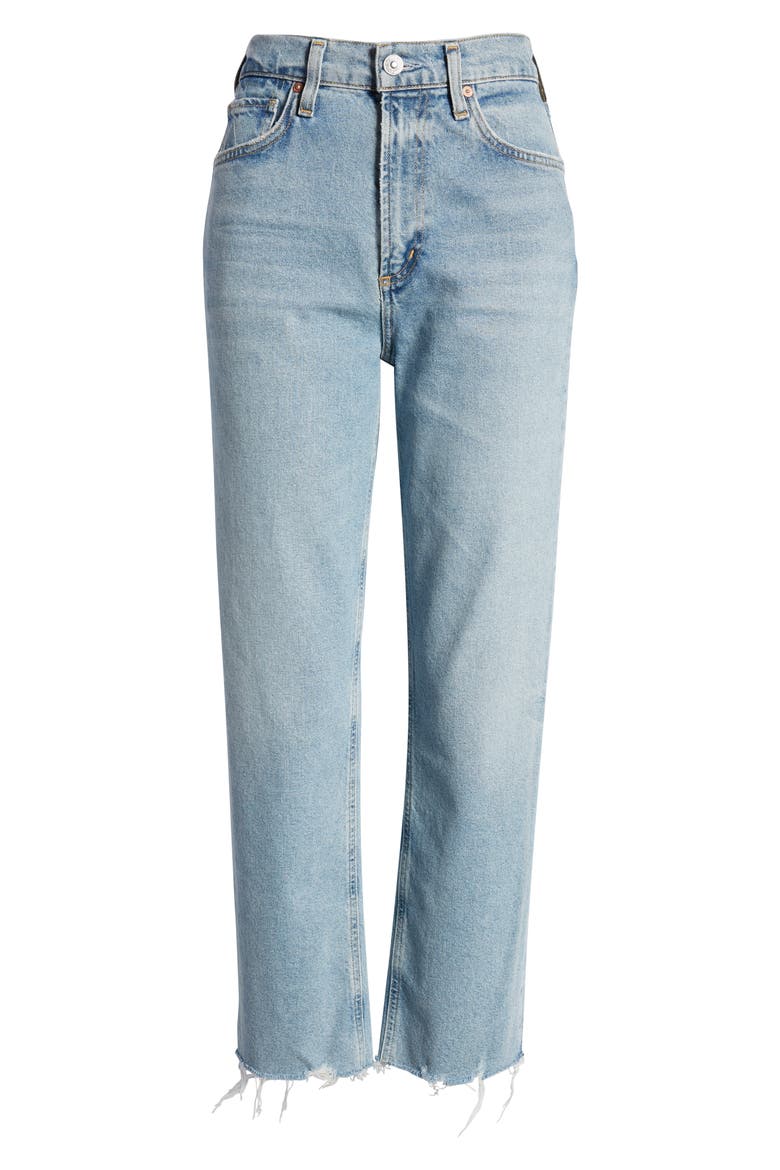 Daphne High Waist Raw Hem Crop Stovepipe Jeans, Alternate, color, CHECKMATE