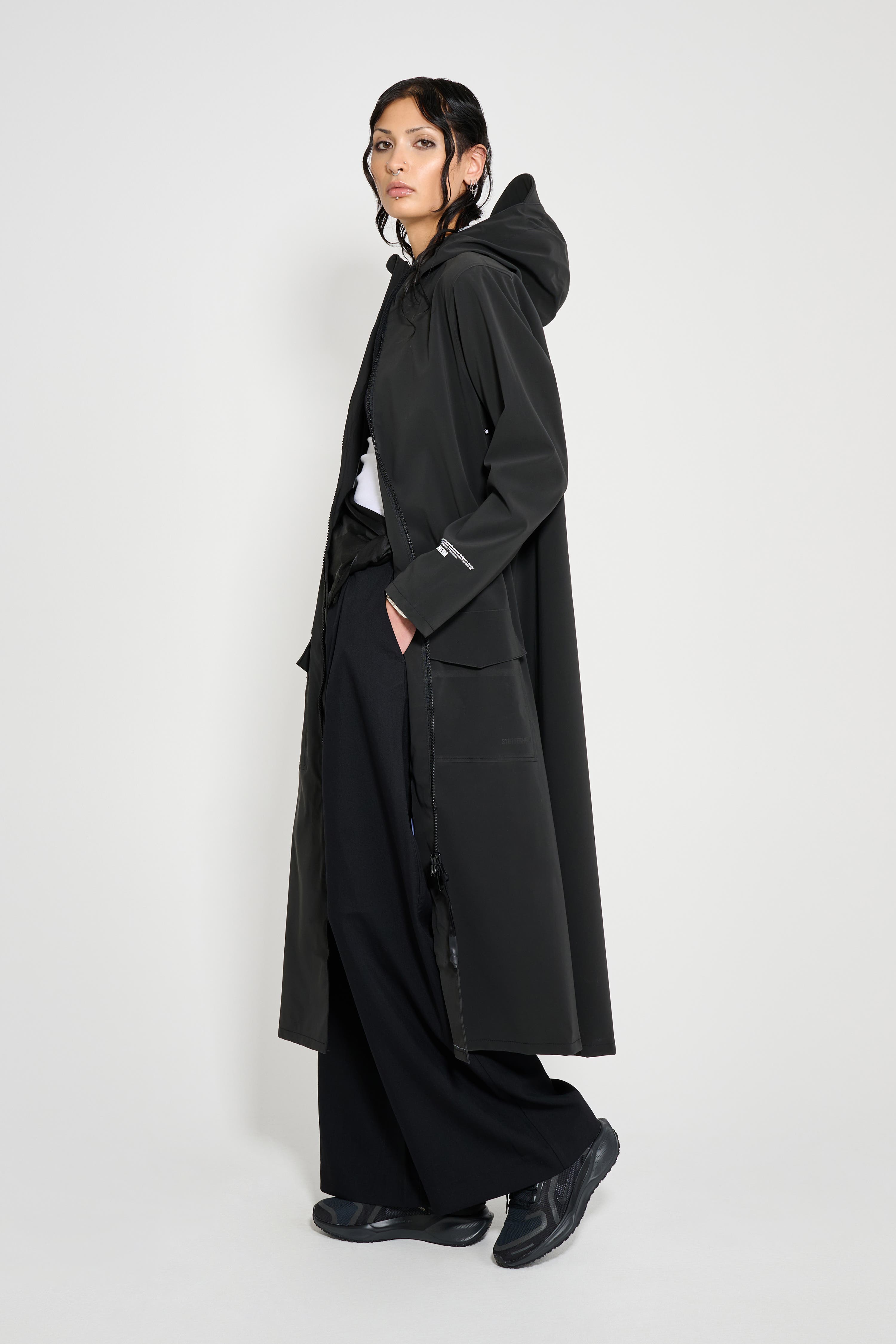 Stutterheim Mosebacke Long Patch Matte Raincoat (Women) | Nordstrom