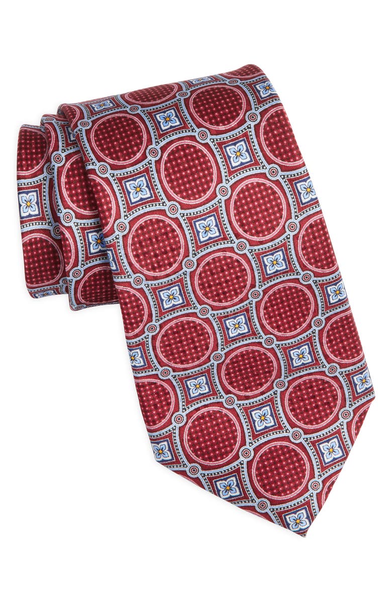 Nordstrom Medallion Silk Tie, Main, color, Wine