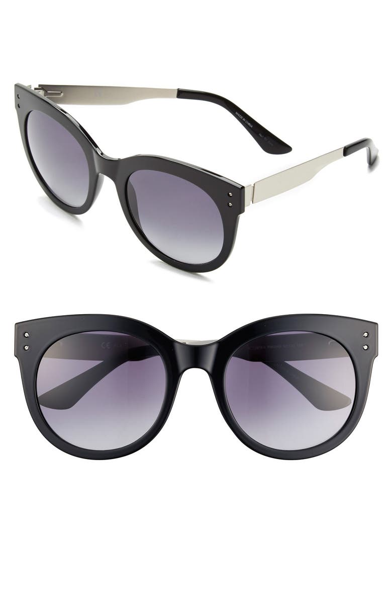 '1078' 53mm Sunglasses, Main, color, BLACK PALLADIUM/ GREY GRADIENT