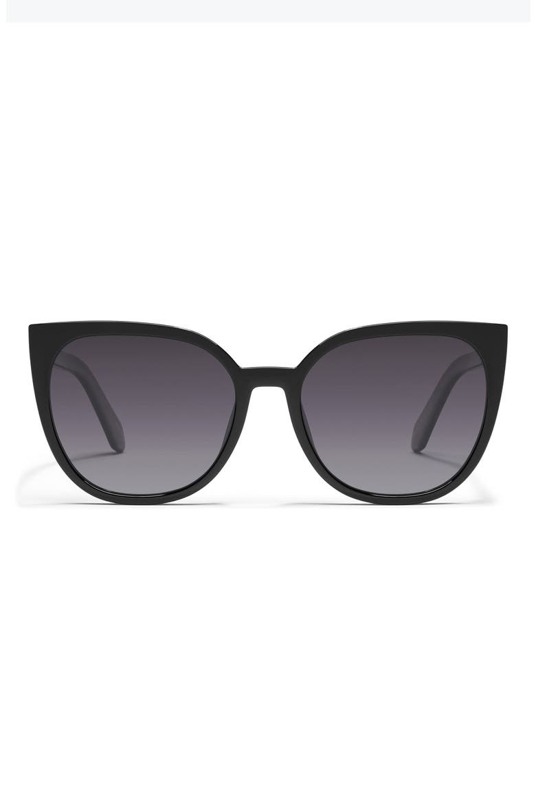 Staycation 57mm Polarized Cat Eye Sunglasses, Main, color, BLK SMKPOL