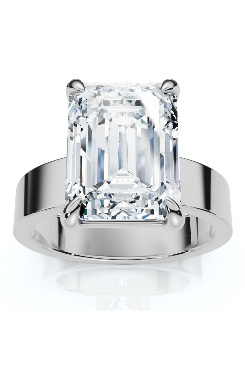 Bliss Diamond 4Ct Emerald Diamond Cigar Band Engagement Ring 14k Gold or Platinum Lab Grown, Main, color, 14K White Gold