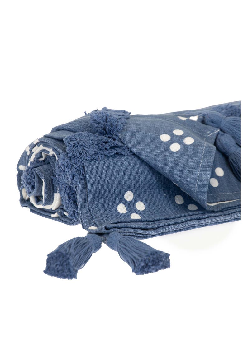 Niko Tasseled Throw Blanket, Alternate, color, BLUE