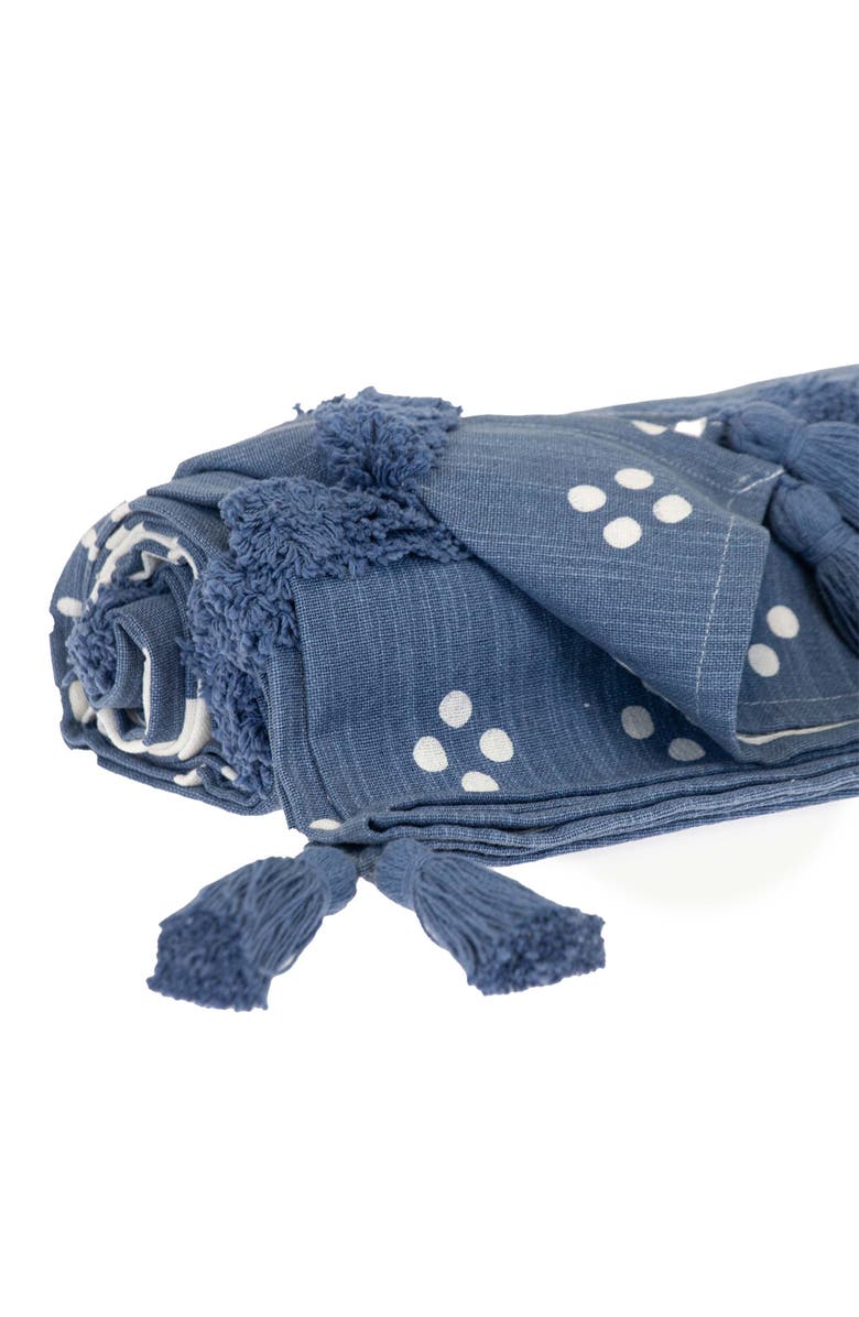 PARKLAND COLLECTION Niko Tasseled Throw Blanket, Alternate, color, Blue