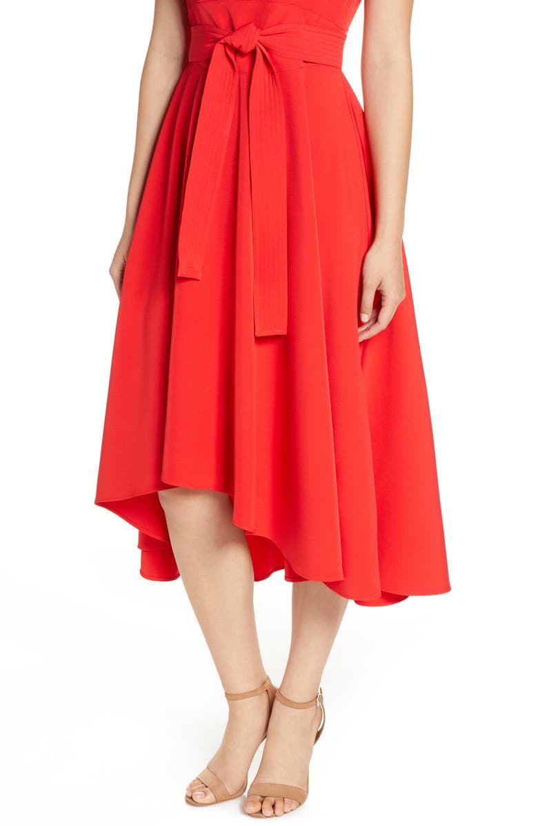 Vince Camuto Crepe Asymmetrical Midi Dress, Alternate, color, 