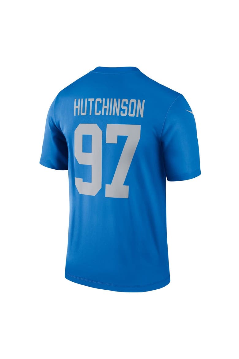 Men's Nike Aidan Hutchinson Blue Detroit Lions Alternate Legend Player Performance Top, Alternate, color, Blue