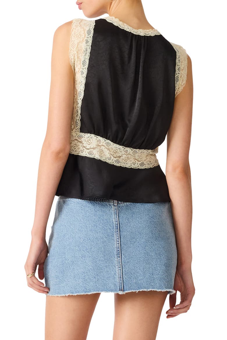 Elinor Lace Accent Top, Alternate, color, BLACK