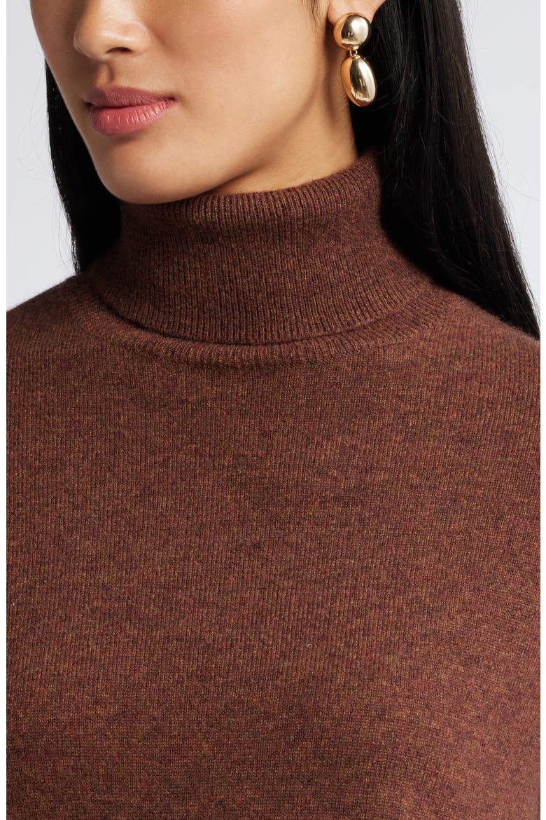 Cashmere Turtleneck Sweater, Alternate, color, BROWN BRICK