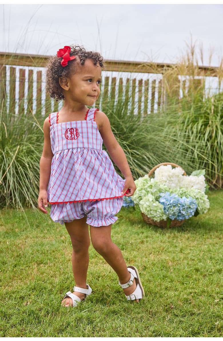 Little English Kids' Evie Bloomer Set Blend, Alternate, color, Patriotic Plaid
