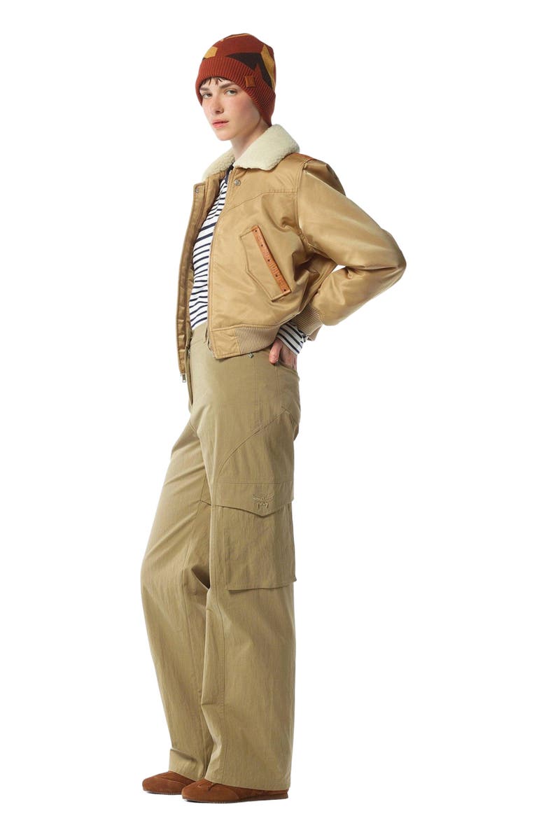 MCM Aviator Jacket in Shearling and ECONYL<sup>®</sup>, Alternate, color, 