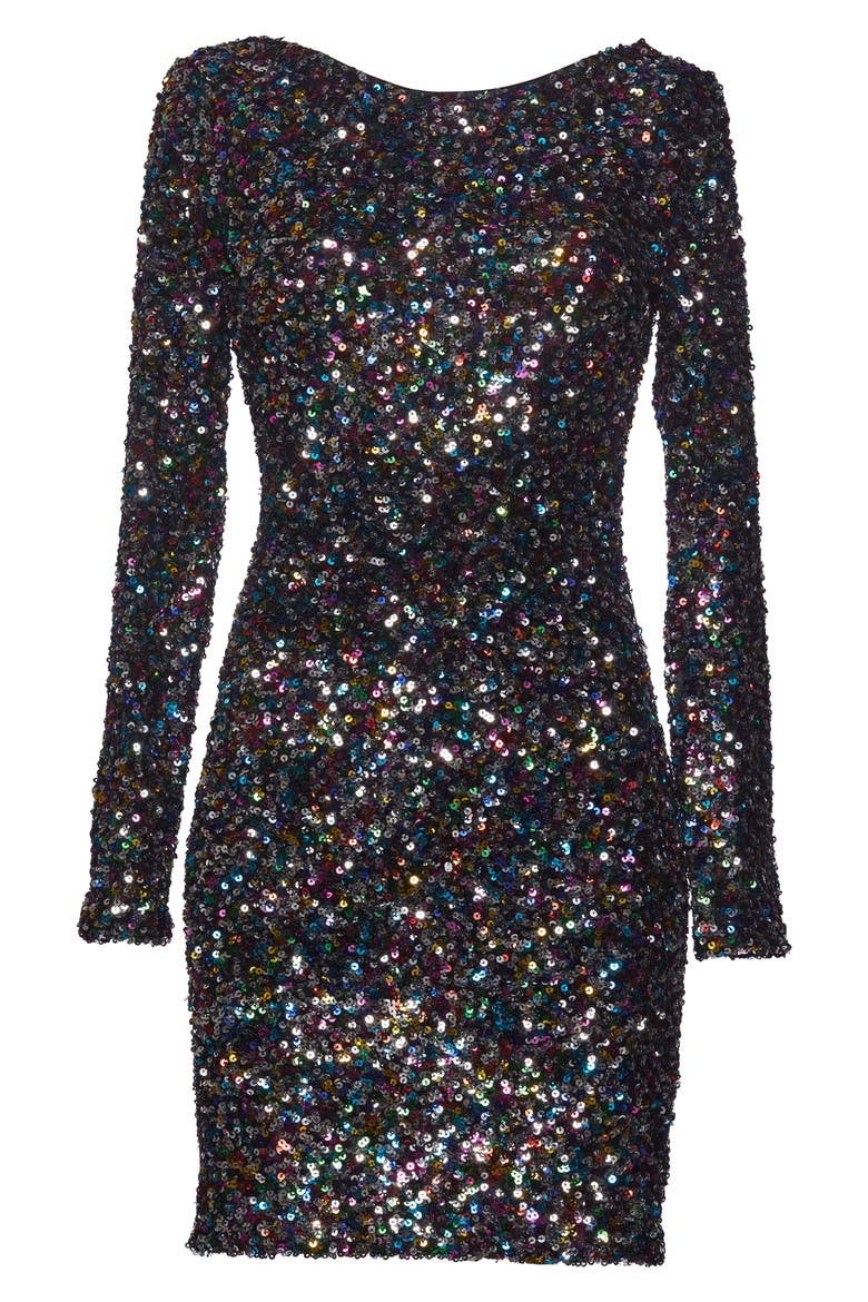 Lola Ombré Sequin Body-Con Dress, Alternate, color, CONFETTI