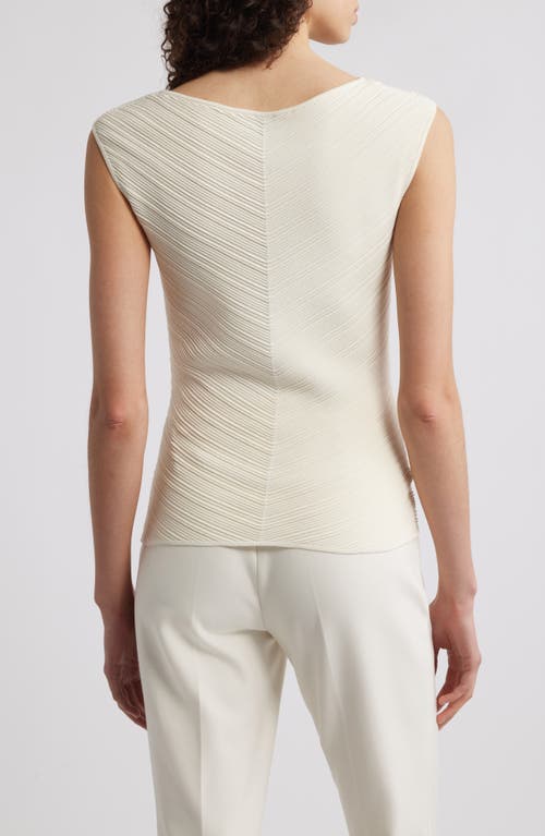Hugo Boss Boss Faitini Rib Sleeveless Top In Soft Cream