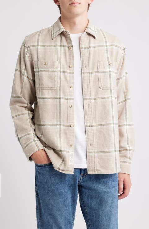 Plaid Flannel Button-Up Work Shirt