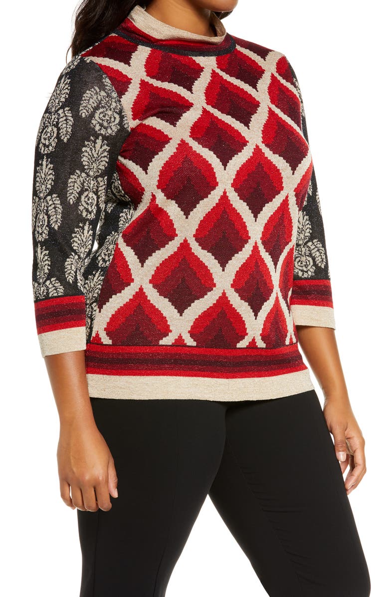 Marina Rinaldi Audrey Jacquard Sweater, Alternate, color,
