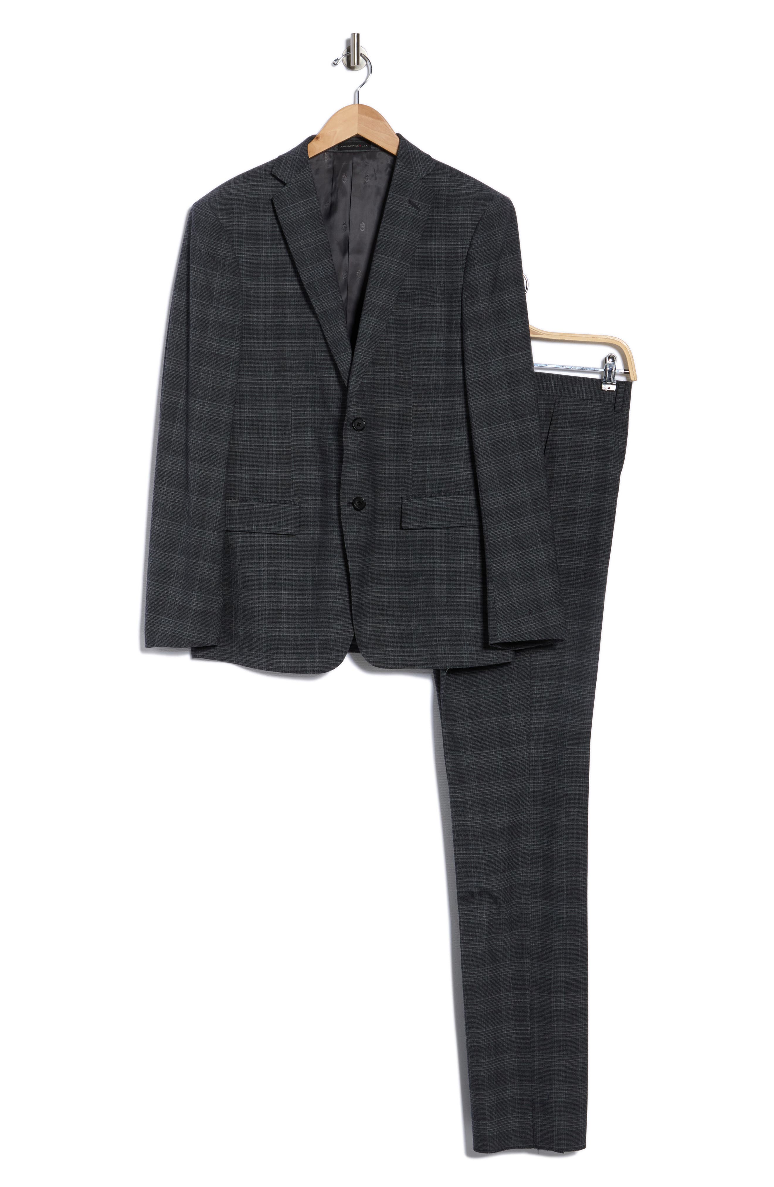 Plaid Wool Blend Suit