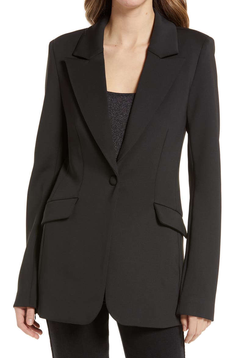 Scuba Knit Blazer, Alternate, color, BLACK001