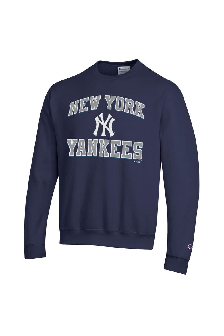 Men's Champion  Navy New York Yankees Heart & Soul Powerblend Sweatshirt, Alternate, color, Navy
