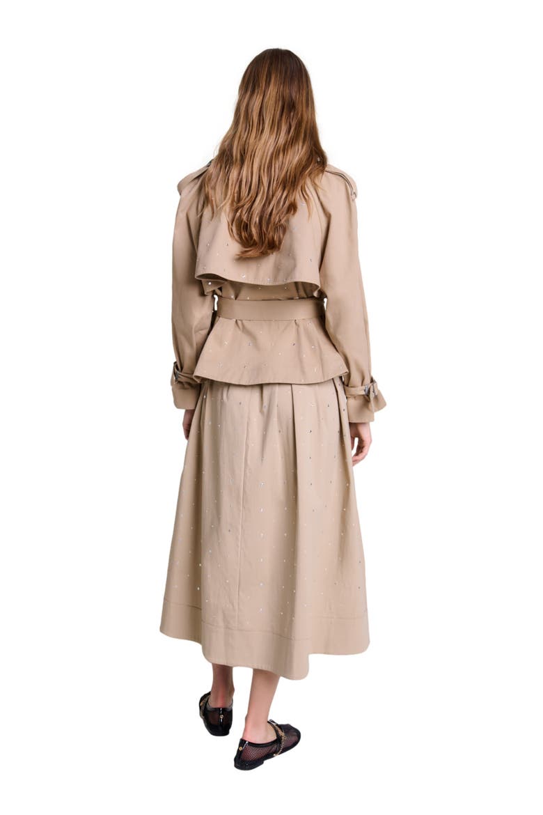 Short studded trench coat, Alternate, color, Beige