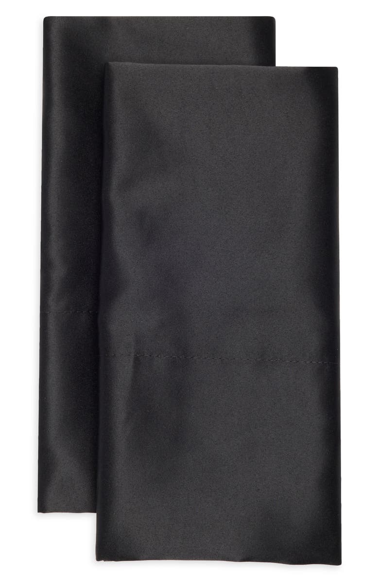 ARTISAN 34 Set of 2 Avedon Satin Pillowcases, Main, color, Black