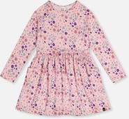 Deux par Deux Daisies Long Raglan Sleeve Dress with Patch Pockets