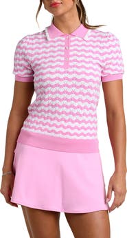 La Blanca Wavy Pointelle Polo