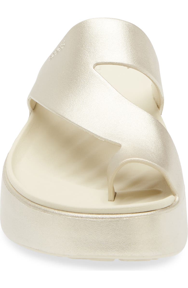 CROCS Getaway Toe Loop Platform Sandal, Alternate, color, Champagne Metallic