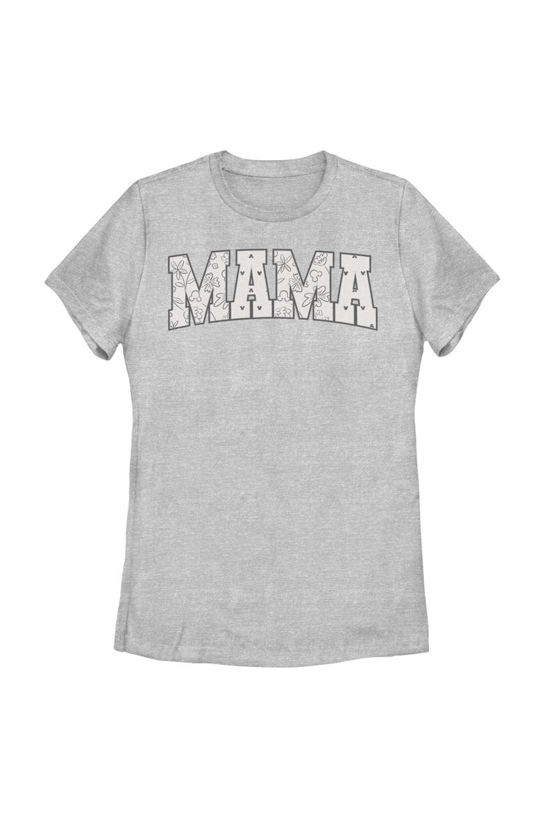 Women's Mickey & Friends Collegiate Mama Patterns  Graphic T-Shirt, Main, color, Athletic Heather