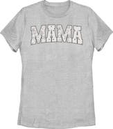 Mickey & Friends Women's Collegiate Mama Patterns Short Sleeve Graphic T-Shirt