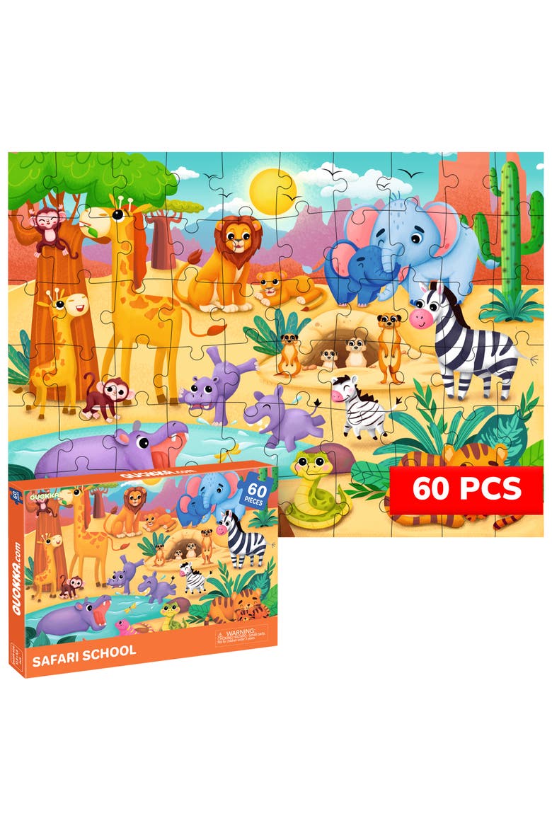 60-Piece Kids Jigsaw Puzzle - Animal and Fantasy, Main, color, Africa