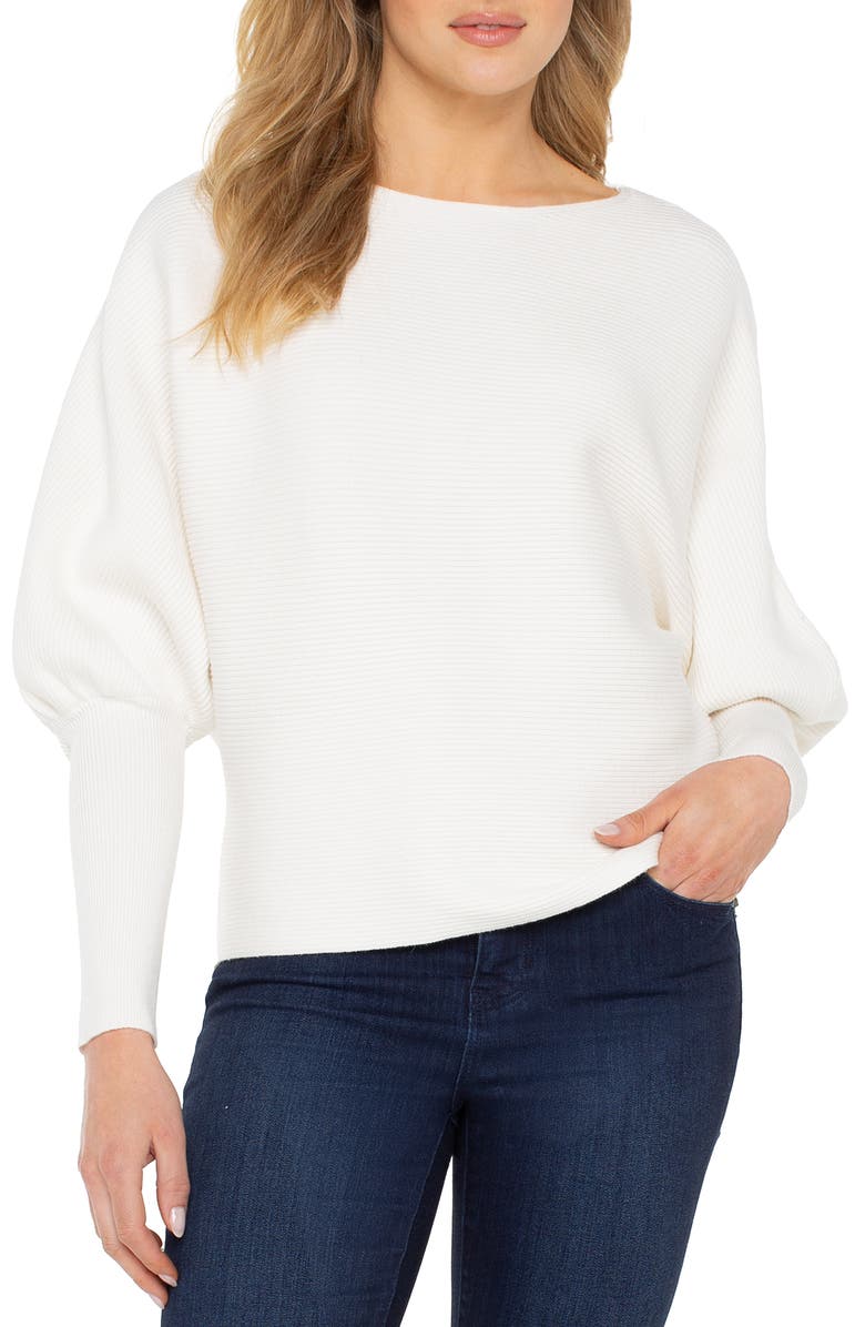 Liverpool Los Angeles Bishop Sleeve Sweater, Main, color, Vintage White