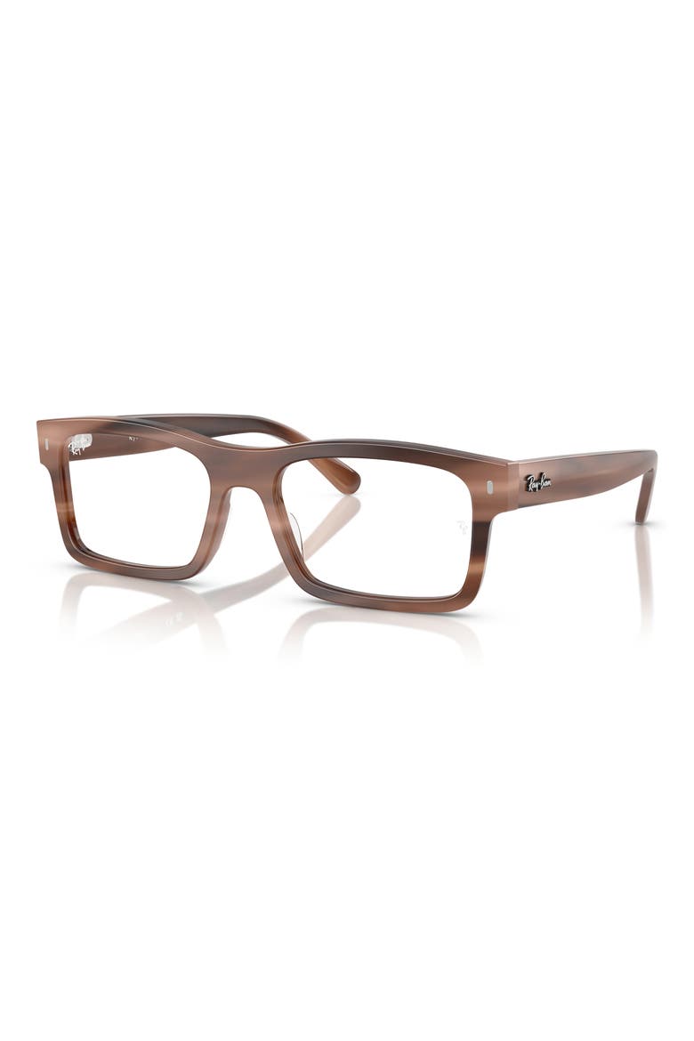 56mm Rectangular Optical Glasses, Alternate, color, BROWN HAVANA
