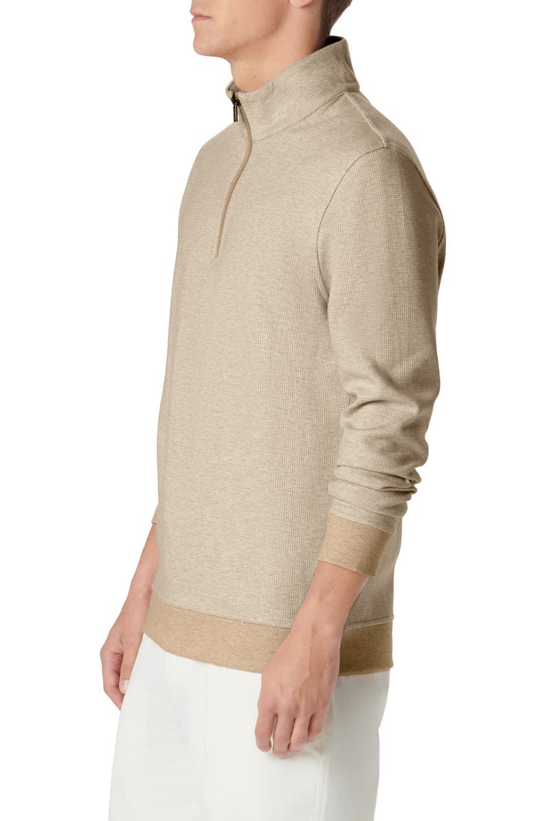 Bugatchi Quarter Zip Pullover, Alternate, color, Sand
