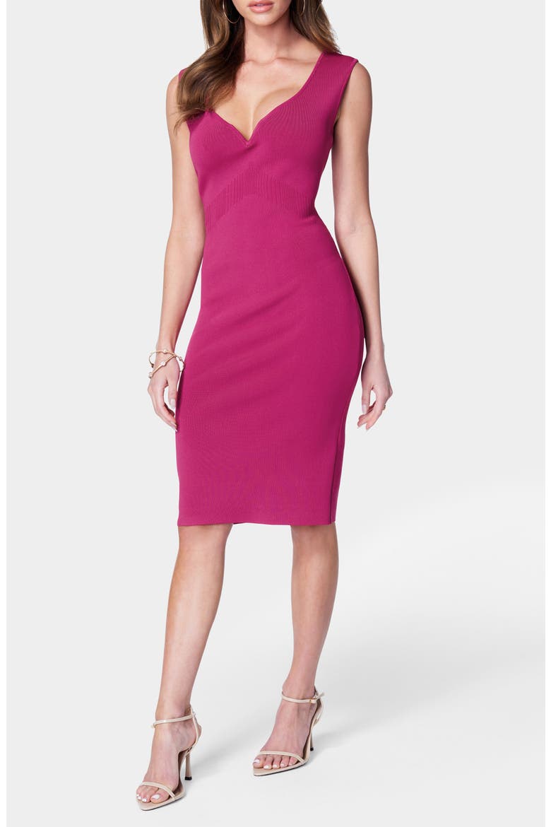 Sleeveless Body-Con Sweater Dress, Main, color, FUCHSIA