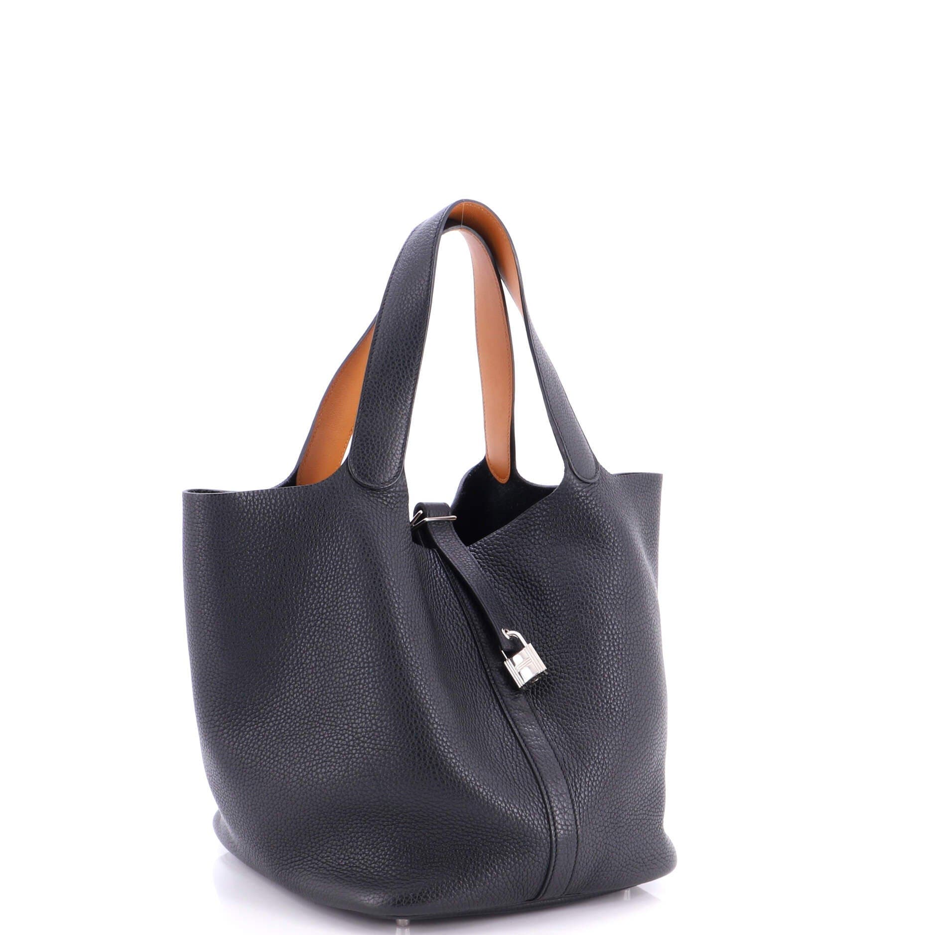 Eclat Picotin Lock Bag Clemence GM, Alternate, color, Noir