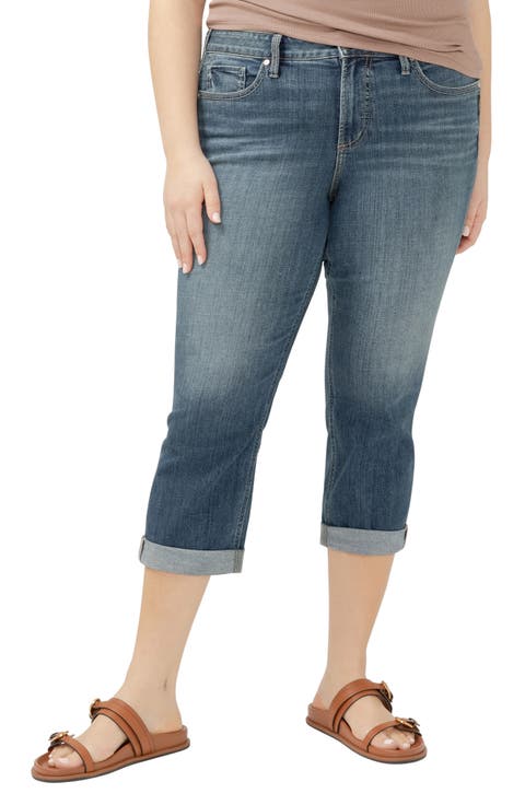 Suki Curvy Mid Rise Capri Jeans (Plus)