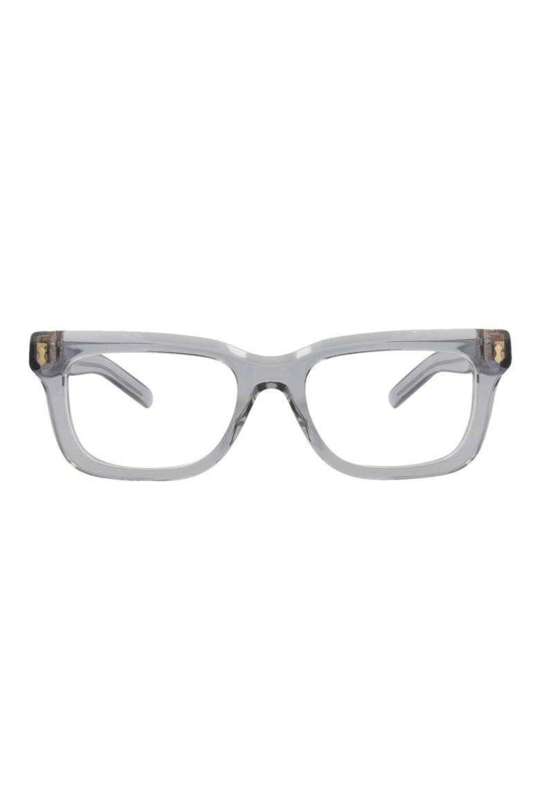 52mm Rectangular Optical Glasses, Main, color, GREY GREY TRANSPARENT