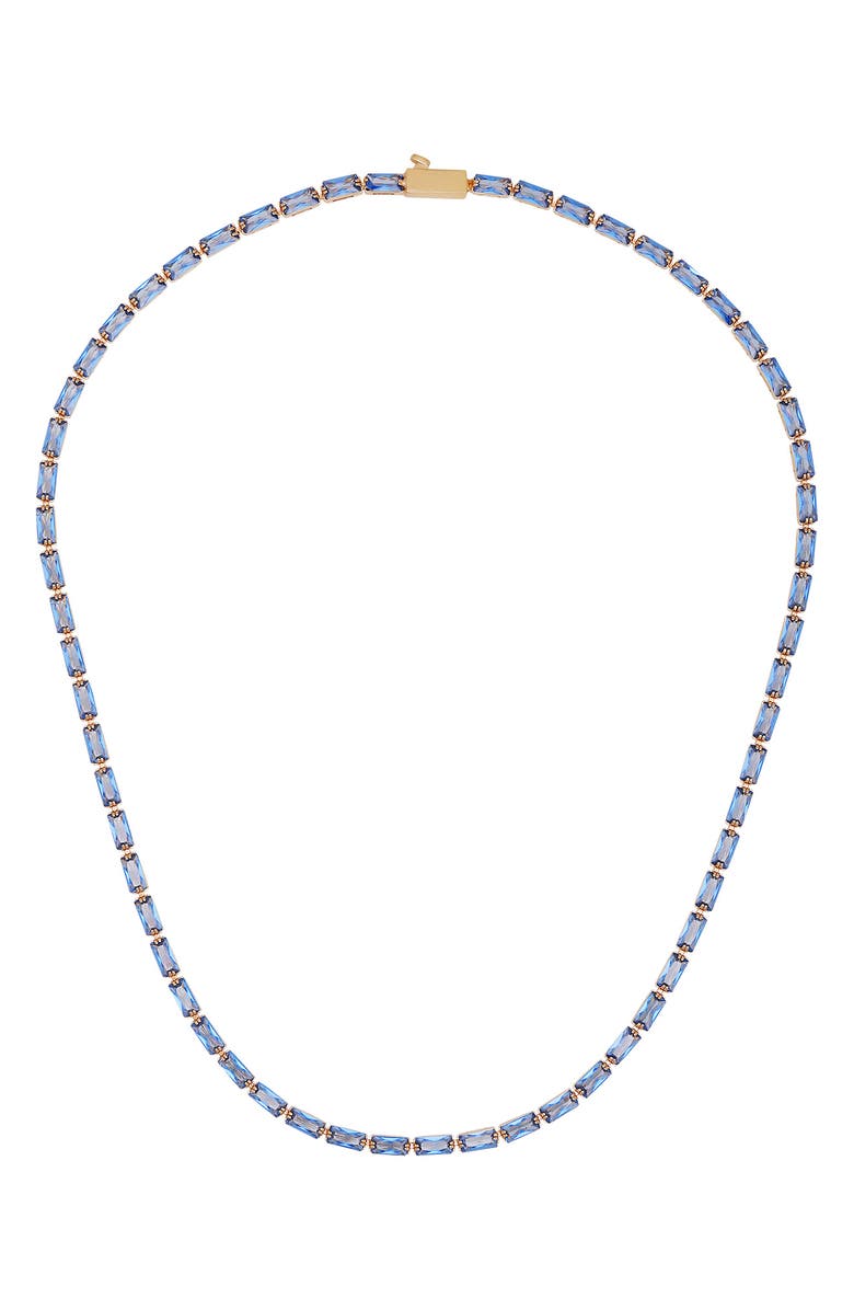Vince Camuto Baguette Crystal Necklace, Main, color, Gold Tone