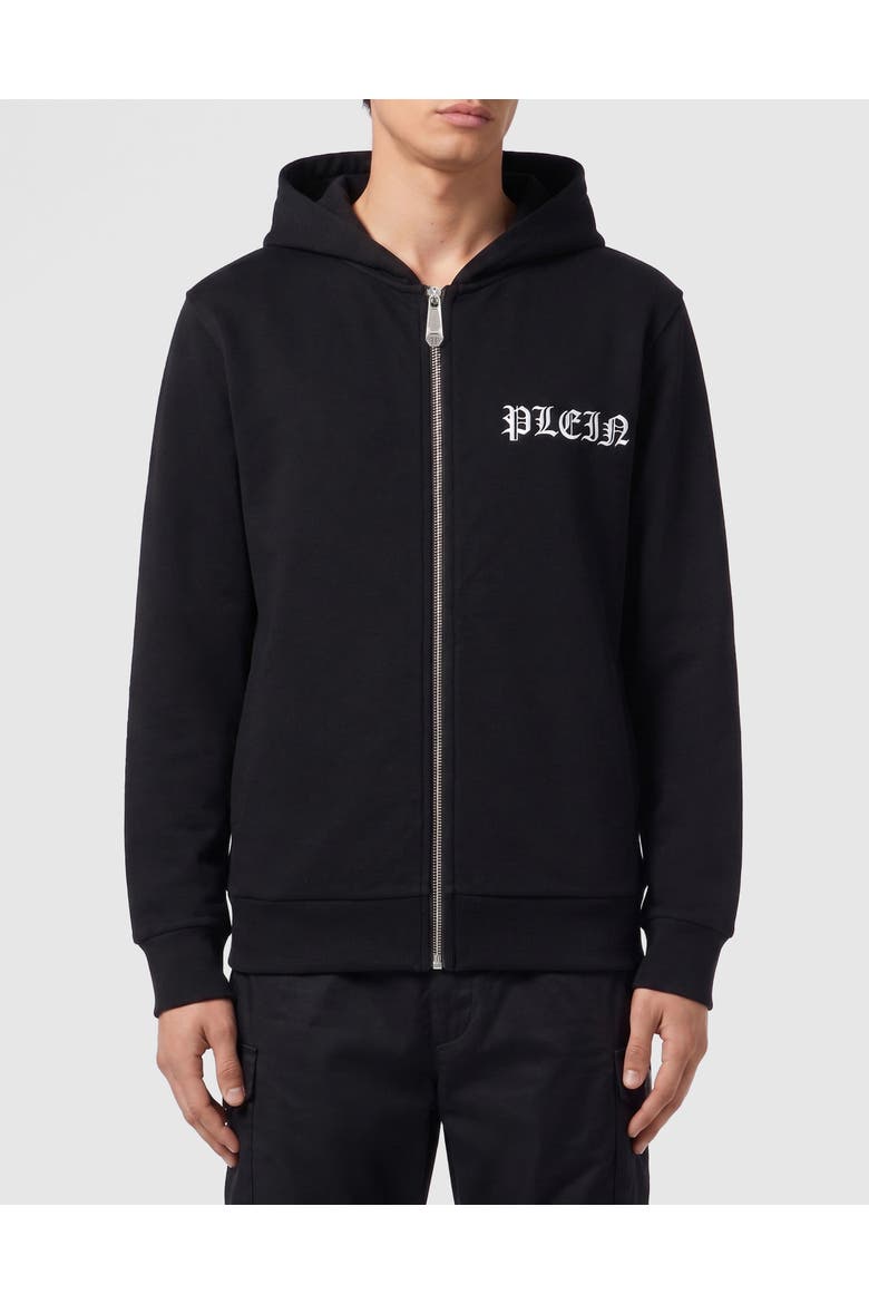 Hoodie Zip Skull Stones Men, Main, color, black