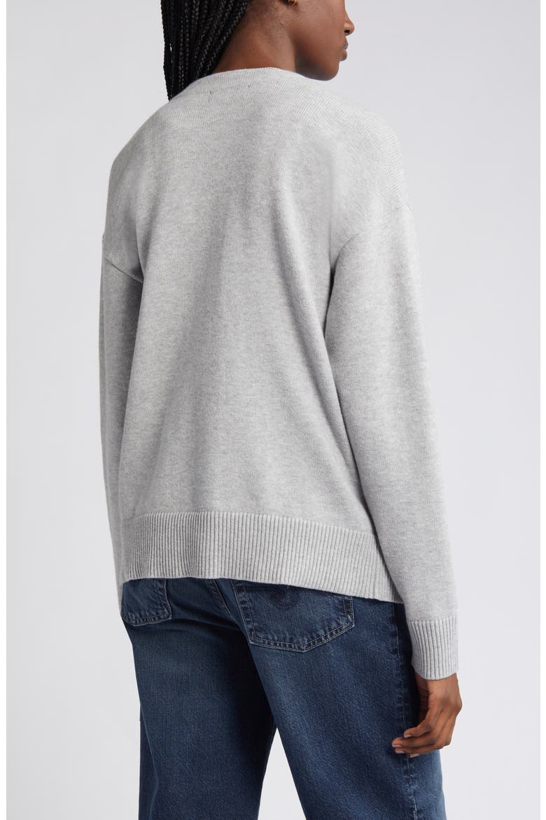 Cotton Blend Cardigan, Alternate, color, GREY HEATHER