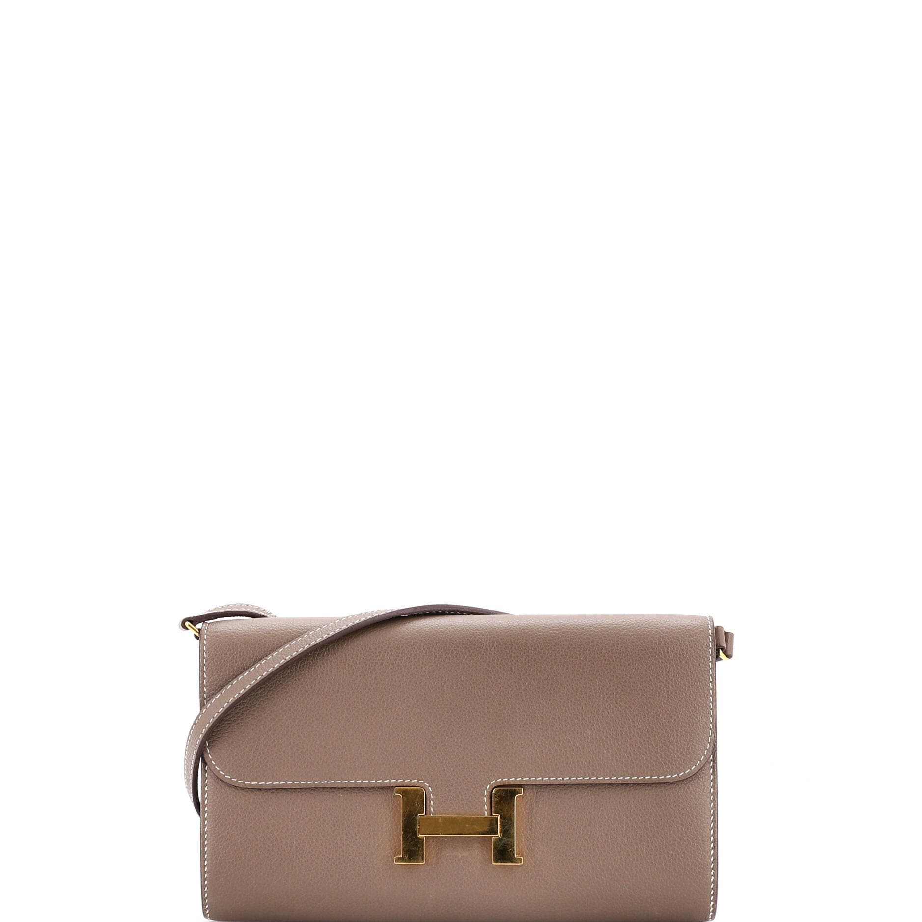 Pre-owned Hermes  Hermes Constance To Go Wallet Evercolor In Brown