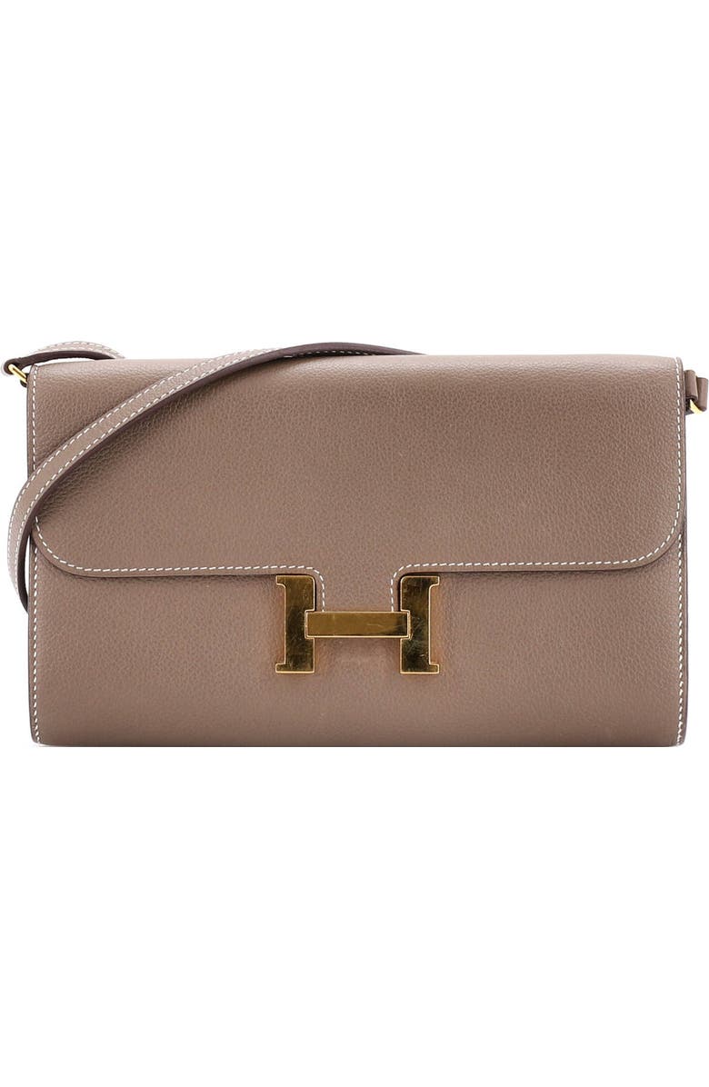 Pre-Owned Hermes Constance To Go Wallet Evercolor, Main, color, Etoupe